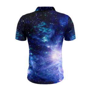 Alternative view of Glitzernde Lila Milchstraße Poloshirt