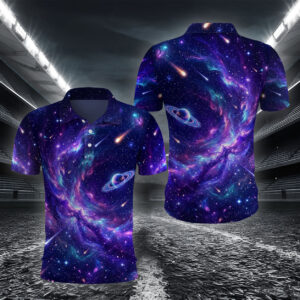 Magischer Neon-Planetenring Poloshirt
