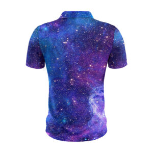Alternative view of Dunkle Geometrische Sternenwelt Poloshirt