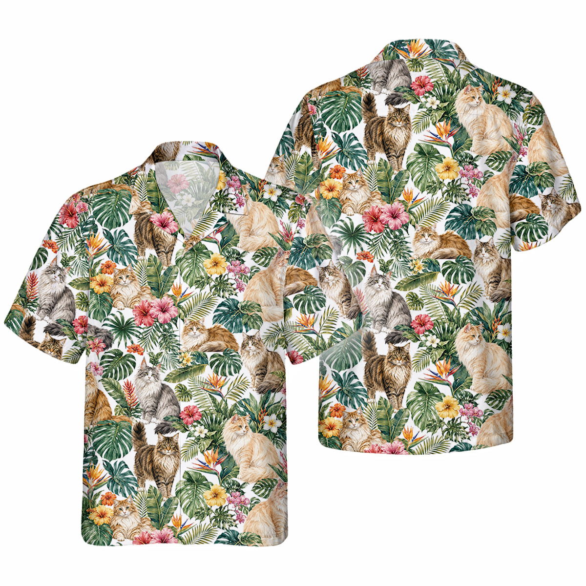 Hawaiihemd Norwegische Waldkatze Hawaiihemd | Hawaii Shirt