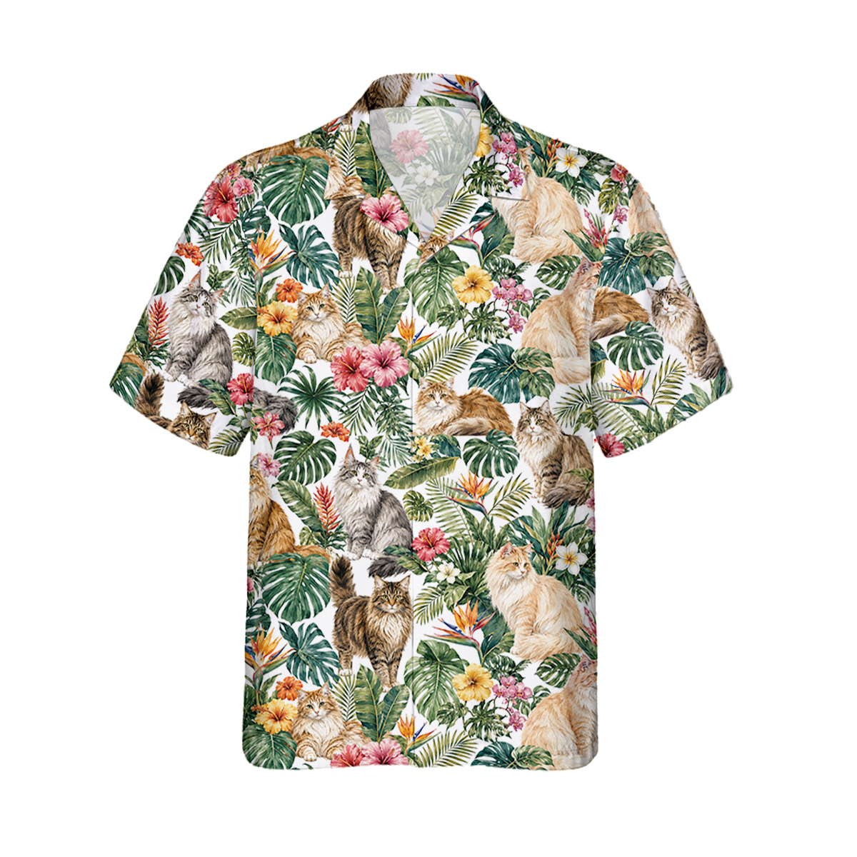 Hawaiihemd Norwegische Waldkatze Hawaiihemd | Hawaii Shirt – Bild 2